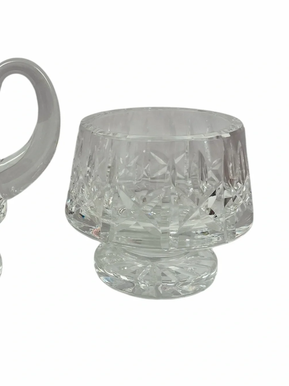 Vintage Waterford Crystal Lismore Footed Cream and Sugar Bowl Set